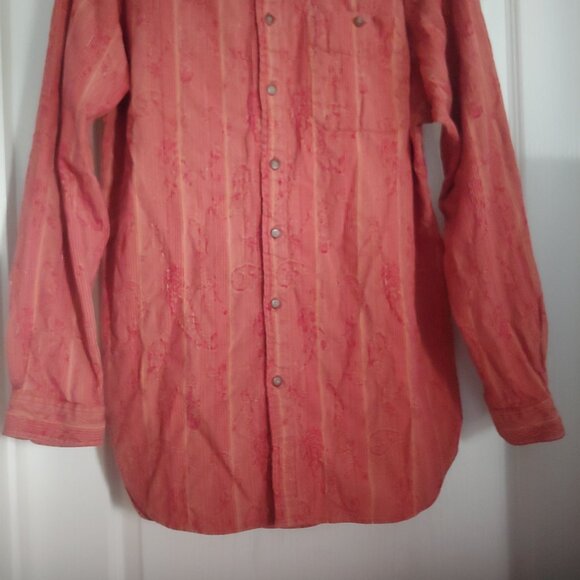The Territory Ahead Rust/Gold Paisley Textured L-Sleeve Button Men's Shirt XL - Picture 5 of 10